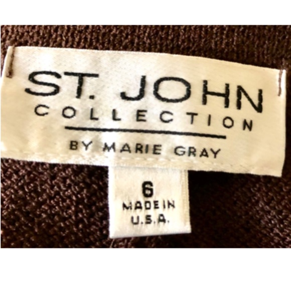 St. John Chocolate Brown Moderate Wide Leg Knit Pants - Picture 2 of 9